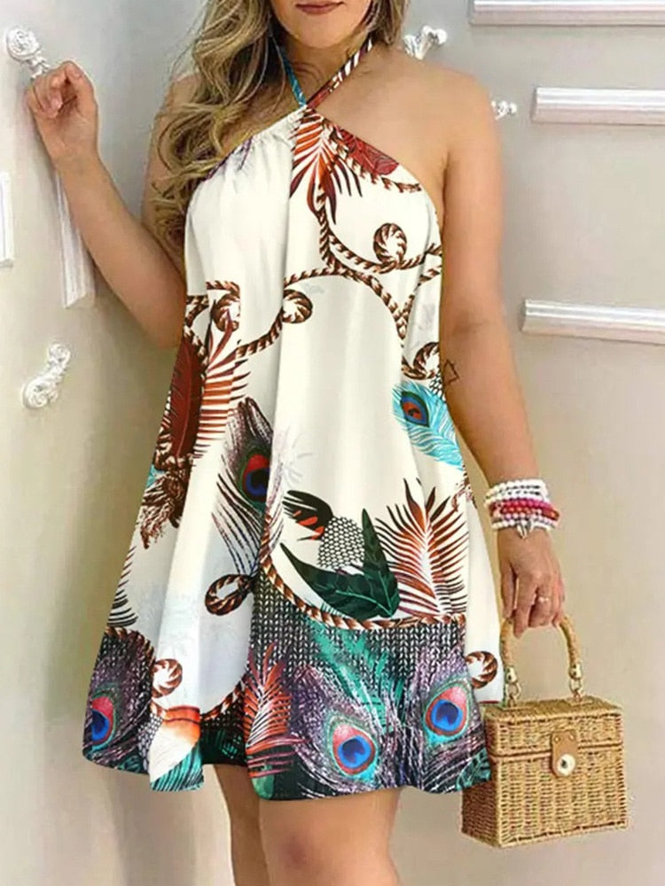 Tropical Print Dress