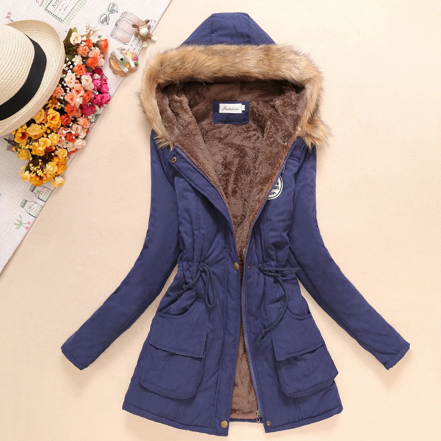 New Autumn Winter Women Cotton Jacket Padded Casual Slim Coat Embroidery Hooded Parkas Wadded Warm Overcoat Fashion Parkas