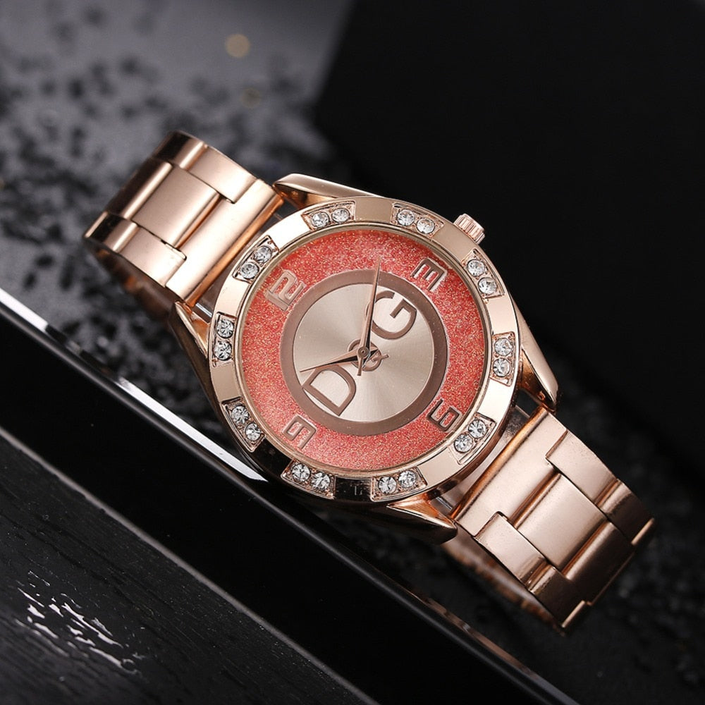 2023 Women&#39;s Watches Luxury Brand Fashion Rhinestone Stainless Steel Quartz Ladies Wristwatches Reloj Mujer Best Selling Montre