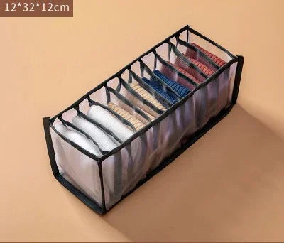 Dormitory Bra Closet Organizer for Socks Home Separated Underwear Storage Box 7 Grids Bra Organizer Foldable Drawer Organizer