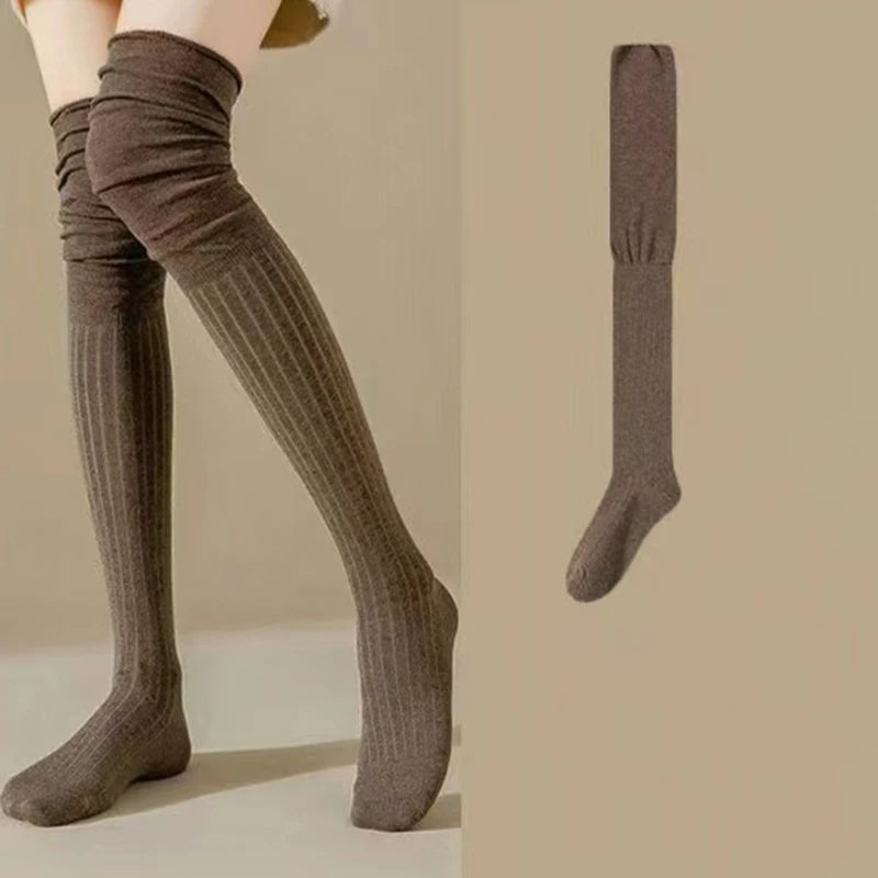 1/4 Pairs Women Solid Color Knee High Socks High Elasticity Breathable Comfortable Suitable All Seasons Casual Long Boots Socks