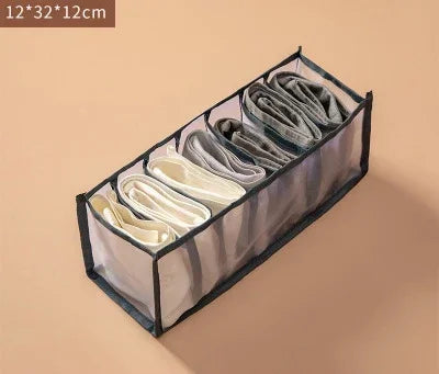 Dormitory Bra Closet Organizer for Socks Home Separated Underwear Storage Box 7 Grids Bra Organizer Foldable Drawer Organizer