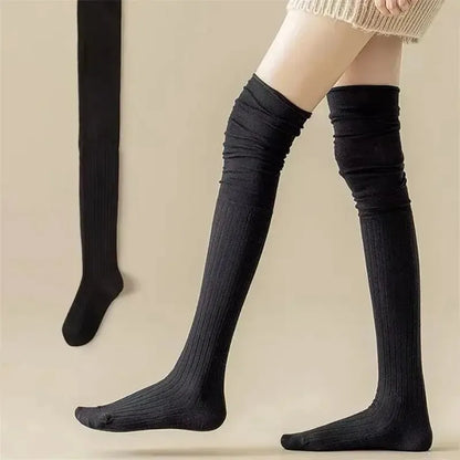 1/4 Pairs Women Solid Color Knee High Socks High Elasticity Breathable Comfortable Suitable All Seasons Casual Long Boots Socks