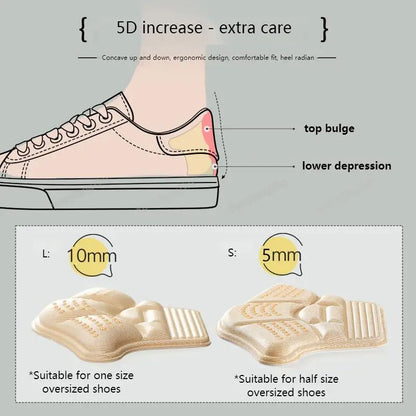 Heel Stickers Heel Protectors Sneaker Shrinking Size Insoles Anti-wear Feet Shoe Pads Adjust Size High Heel Cushion Inserts