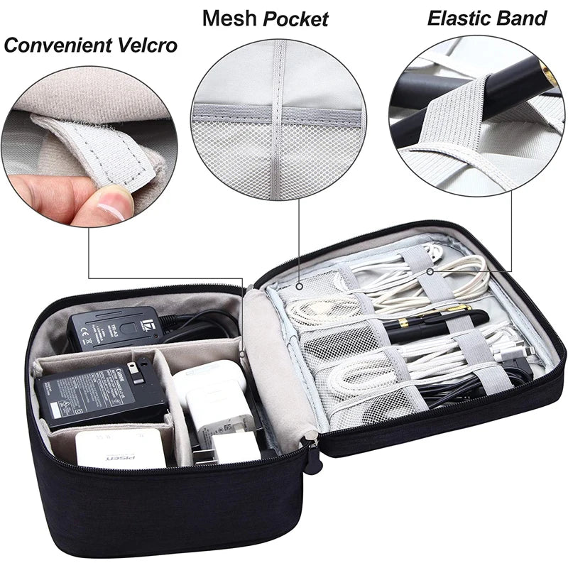 Portable Digital Storage Bag USB Gadget Waterproof Cable Organizer Pouch Electronics Devices Accessories Digitals Pack Supplies