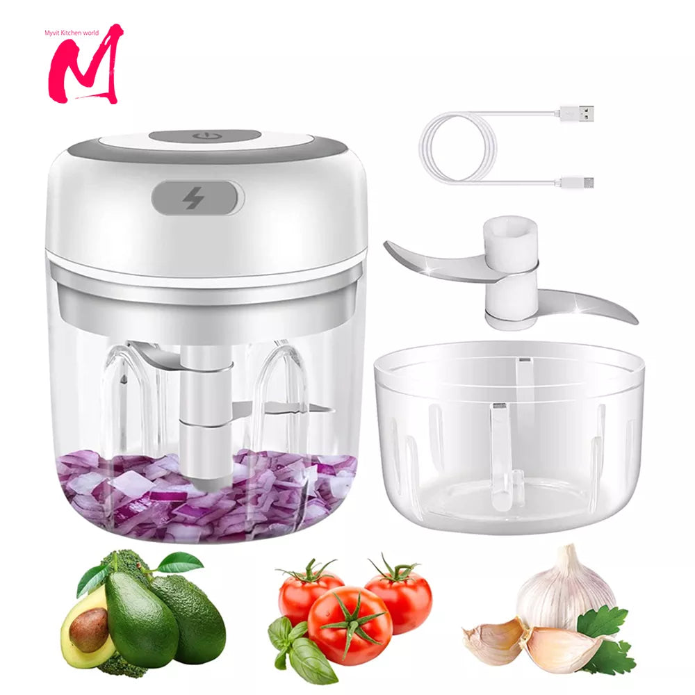 Electric Kitchen Food Chopper Mini Garlic Masher crusher USB Portable Meat Grinder Vegetable Chopper for Kitchen Gadgets