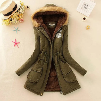 New Autumn Winter Women Cotton Jacket Padded Casual Slim Coat Embroidery Hooded Parkas Wadded Warm Overcoat Fashion Parkas