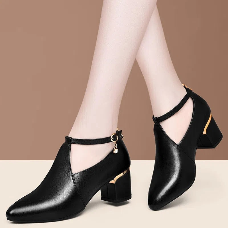 Women Classic High Quality Leather Office Shoes