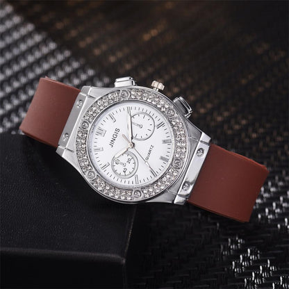 Fashion 2023 Rubber Women Watches Luxurious Brand Casual Diamond Female Quartz Wristwatches Simple Sport Clock Relogio Feminino