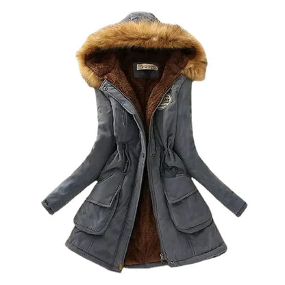 New Autumn Winter Women Cotton Jacket Padded Casual Slim Coat Embroidery Hooded Parkas Wadded Warm Overcoat Fashion Parkas