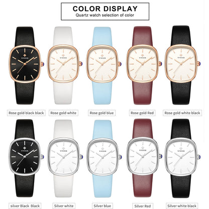 WWOOR 2023 Women Watch Fashion Leather Quartz Bracelet Watch Top Brand Luxury Waterproof Ladies Wristwatch Montre Femme Feminino