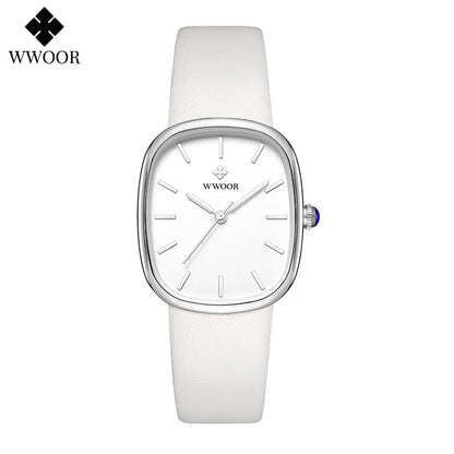 WWOOR 2023 Women Watch Fashion Leather Quartz Bracelet Watch Top Brand Luxury Waterproof Ladies Wristwatch Montre Femme Feminino