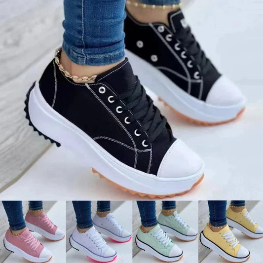 Luxury Designer New Women Platform Sneakers Woman Canvas Breathable Tennis Shoes Femlae Fashion AntiSlip Casual Sports Shoes