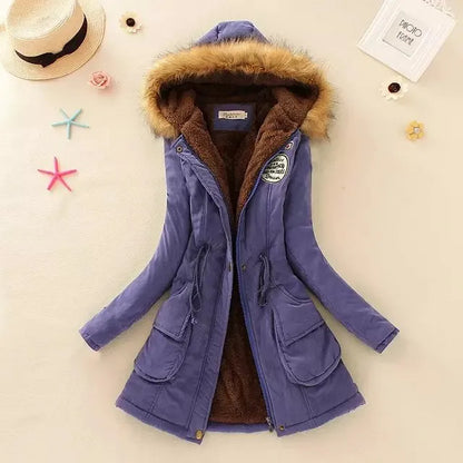 New Autumn Winter Women Cotton Jacket Padded Casual Slim Coat Embroidery Hooded Parkas Wadded Warm Overcoat Fashion Parkas