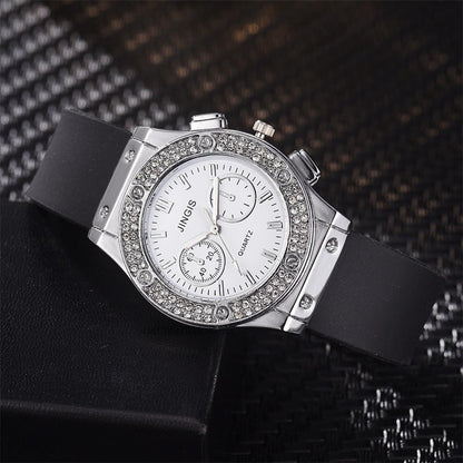 Fashion 2023 Rubber Women Watches Luxurious Brand Casual Diamond Female Quartz Wristwatches Simple Sport Clock Relogio Feminino