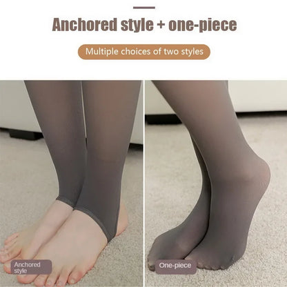 Women's Fleece Tights Warm Insulated Pantyhose Skin Effect Translucent Stockings Sexy Women's Underwear High Elastic Leggings