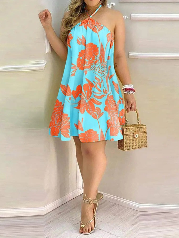 Tropical Print Dress