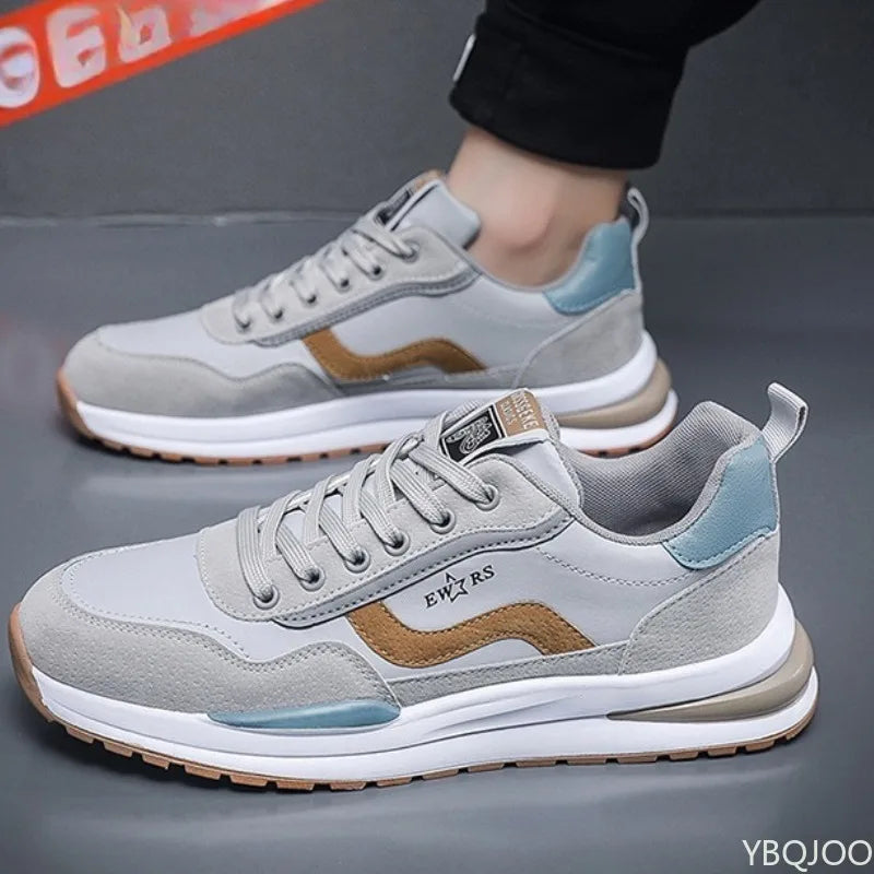 Men's spring autumn breathable running sports shoes trendy versatile casual shoes thick soled men's simple comfortable shoes