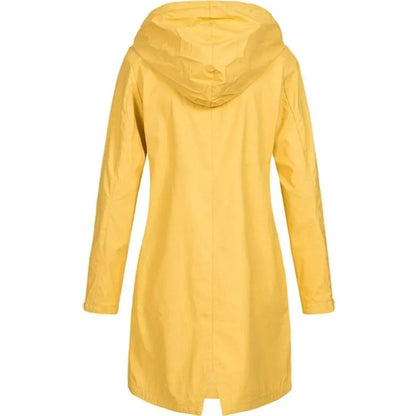 2025 New Arrival Women Clothes Solid Rain Waterproof Jacket Coat Outdoor Hoodie Long Overcoat Plus Size Duster Coats For Women