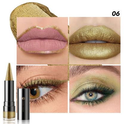 YOUNG VISION 6 colors matte pearl fine glitter diamond dual-purpose lipstick long-lasting easy to color non-stick cup lipstick
