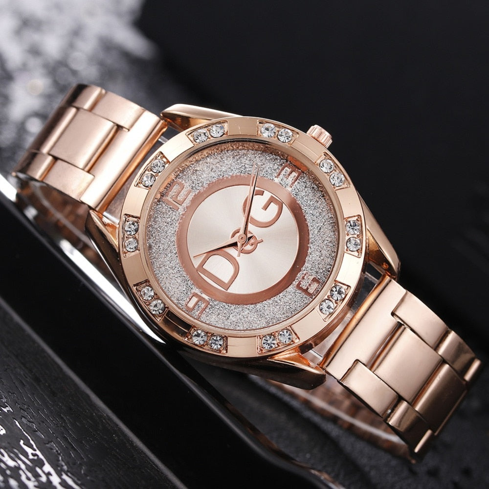 2023 Women&#39;s Watches Luxury Brand Fashion Rhinestone Stainless Steel Quartz Ladies Wristwatches Reloj Mujer Best Selling Montre